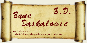 Bane Daskalović vizit kartica